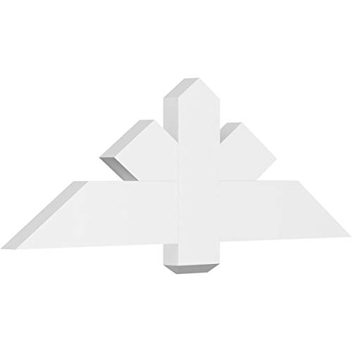 Ekena Millwork GBP048X16X0206KEN00 Kennewick Architectural Grade PVC Gable Brackets 48"W x 16"H x 2"D x 6"F, 8/12 Pitch