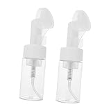 Beaupretty 2 piezas Botellas Espumadoras con Cabezal de Silicona Presionable Botella Pet para Cosméticos de Viaje Envases Recargables para Limpieza Facial y Jabón Líquido