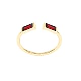 Garnet Rings, 18K Gold Rings for Women Teen Girls That Don't Tarnish - Real 925 Sterling Silver Rings, Stackable, Chunky, Dainty January Birthstone Gifts (Anillos Para Mujer, Rectangle - Size 7)