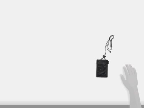 Black VERTICAL ID Neck Pouch With Adjustable Lanyard
