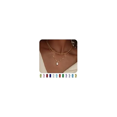 FIOROYAL 14K Gold Plated Birthstone Necklace Cover