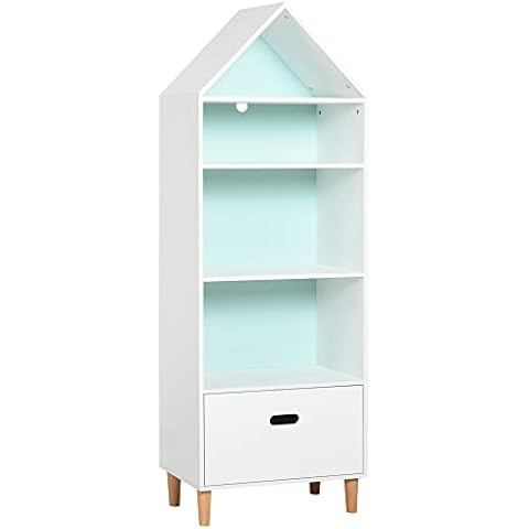 HOMCOM Children's Wooden Bookcase with Drawer Cover