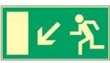 Fluchtweg/Notausgang/Rettungsweg Symbol Nach Links ISO Kunststoffschild Lang Nachleuchtend