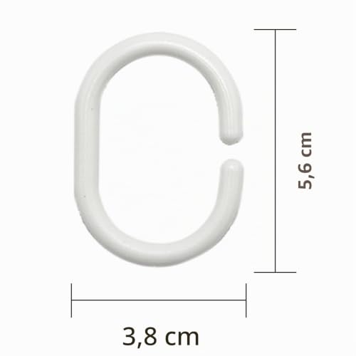 Anneaux Rideau Douche x12 Plastique Anti-rouille SZXMDKH
