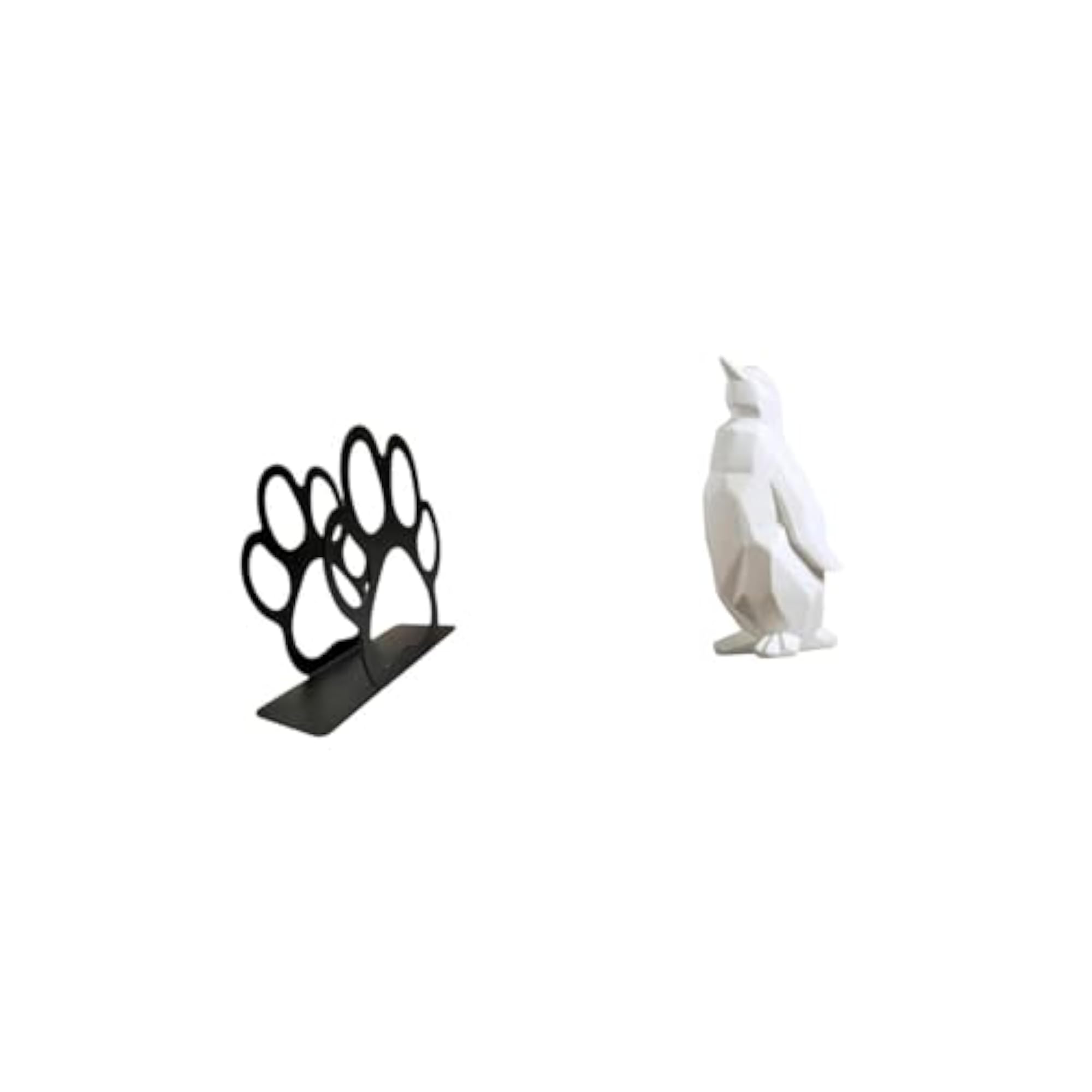 Animal Paw Tissue Organizer and Penguin Resin Figurine Décorative Ornament