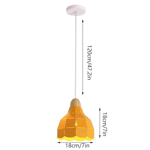 Lámpara colgante de lujo minimalista E27 con acabado amarillo de diseño 2