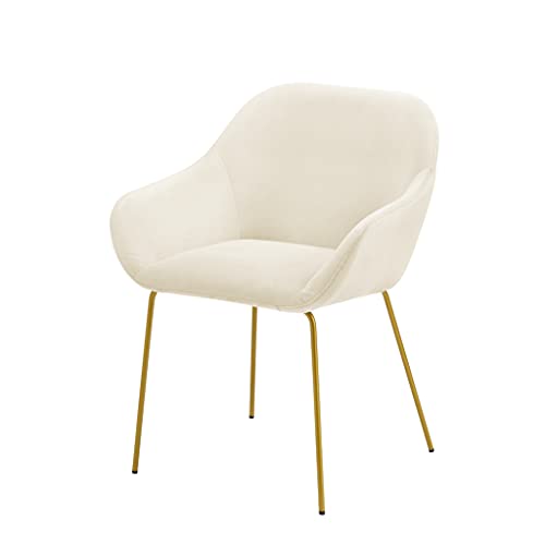 Photo 1 of Ball and Cast Upholstered Dining Modern Accent Chair with Low Armrest Golden Metal Leg Set of 1