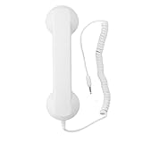 cornetta per telefono retrò, cornetta per telefono cellulare wireless universale resistente alle radiazioni per cellulare smartphone phone e altro ancora (white)