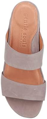 Gentle Souls by Kenneth Cole Women's Gisele Two Strap Heeled Sandal, Dark Grey, 6.5 | Image 3