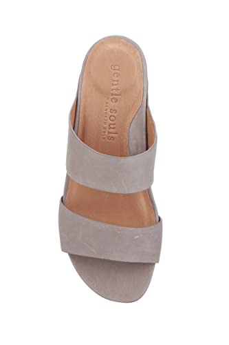 Gentle Souls By Kenneth Cole Women's Gisele Two Strap Heeled Sandal, Dark Grey, 8 #TOP3