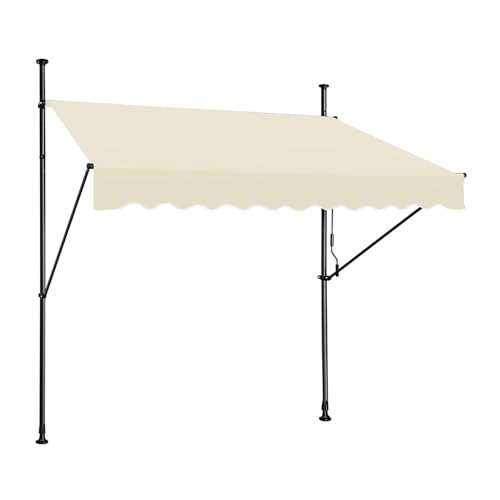 Toldo retráctil manual con protección UV para ventanas solares y diseño sin tornillos 2