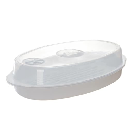 STOBAZA Cuiseur Vapeur Micro-Ondes Avec Couvercle Plateau De Cuisson 12.6X7.6X3 Pouces En Pp Parfait Pour Vapeur De Poisson Et Légumes Facile À Nettoyer Et...