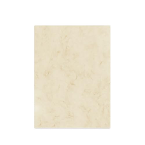 100 Blatt Marmorpapier Beige DIN A4 200 g/m extra stark beidseitig Marmordesign Bastel- und Briefpapier für Urkunden Dokumente Speisekarten für Inkjet Laserdrucker und Kopierer geeignet