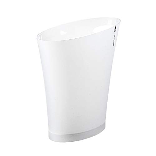 Fengshop Cubo de Basura Nordic White Trash Can Descubierta, Hogar Baño Cocina Sala de Estar Oval Clip Estrecha rendija Esposas Papel Usado Cesta 7.5L Dos Cubo de Basura para Cocina