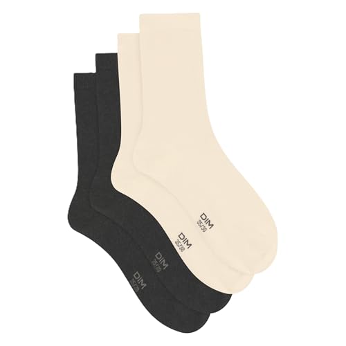 Chaussettes femme coton résistant et talons renforcés Dim lot de 2