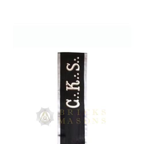 Bricks Masons 30th Degree Scottish Rite Collar - Black Moire with Rosette