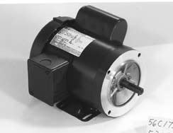 Leeson Capacitor-Start General Purpose Motor, 1/2 hp HP, 115/230V AC Voltage, 56C Frame 5KC42GN0018-1 Each