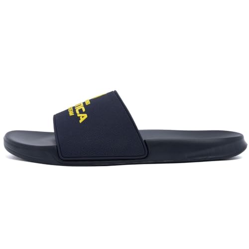 Image of Nautica Men's Open Toe Slide Sandals - Comfortable Indoor & Outdoor Shower Slippers
