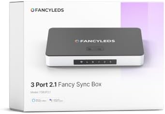 Fancy LEDs New RGBW 3 HDMI 2.1 Sync Box Streaming Media Syncing Device with 3 HDMI Ports, 4K 120Hz, HDR, and Movie Support (for 70" to 95" TVs)
