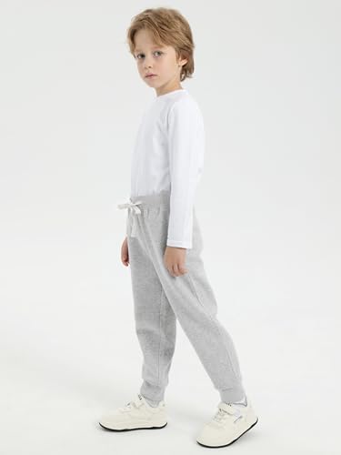Resinta Baby and Toddler Boys Cotton Active Fleece Jogger Sweatpants Pull on Fleece Pants with Pockets Drawstring for Winter4