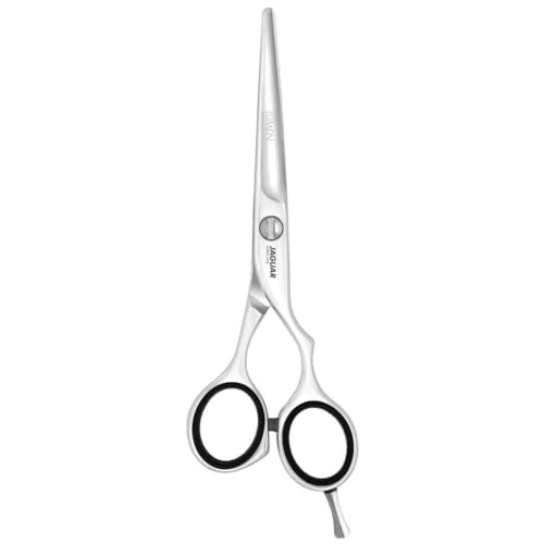 Jaguar Lumen Hairdressing Scissors, White Line Collection, Silver Offset Right Handed Shears, 5.5 Inch