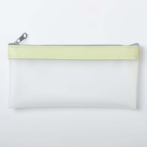 Image of Small Pencil Pouch Makeup Transparent Cortical Pen Bag Women Office Stationery Comestic Bag