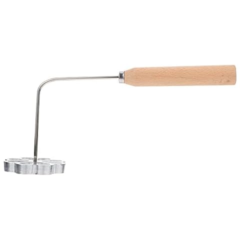 BESTonZON Rosetón Timbale Set Aluminio Moldes para gofres con mango de madera Cover