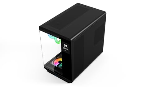 ACER U600 ATX PC Case, Full Tower Gaming Computer Case with Tempered Glass Side Panel, 7 RGB Fans & Remote Control, Temperature Display, SPCC Steel Frame, 3 USB Ports, Black Mid Tower Case
