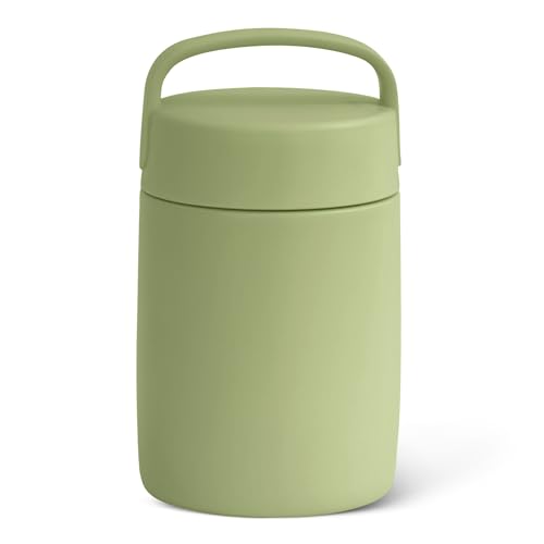 Amazon Basics Bocal Isotherme en Acier Inoxydable, Pour le Chaud et le Froid, Étanche, 473ml, Vert Olive