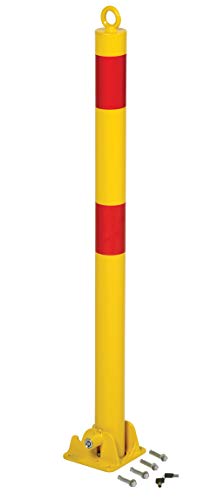 Vestil PARK-P-60-FD Steel Fold Down Bollard 5-1/8 in. x 5-1/2 in. x 35-1/2 in. Yellow