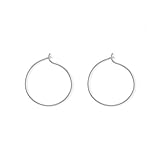 Boma Jewelry Sterling Silver 4/5 Inch Wire Hoop Earrings (Silver)