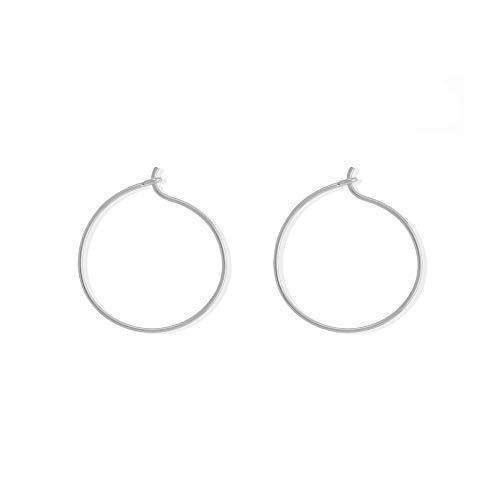 Boma Jewelry Sterling Silver 4/5 Inch Wire Hoop Earrings (Silver) #TOP28