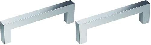 Image of Amerock | Cabinet Pull | Polished Chrome | 3-3 /4 inch (96 mm) Center-to-Center | Monument | 2 Pack | Drawer Pull | Drawer Handle | Cabinet Hardware