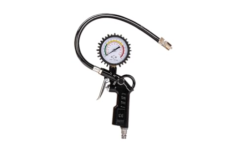 Bimson Power Tyre Inflating Gun with Analogue Pressure Gauge Inflate Deflate & Check PSI/Bar Readings Lock-On Chuck for Car Bike Van Air Compressor 1/4 BSP Fitting
