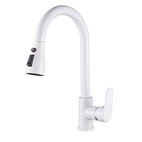 Mitigeur de cuisine en laiton avec douchette extractible et bec pivotant