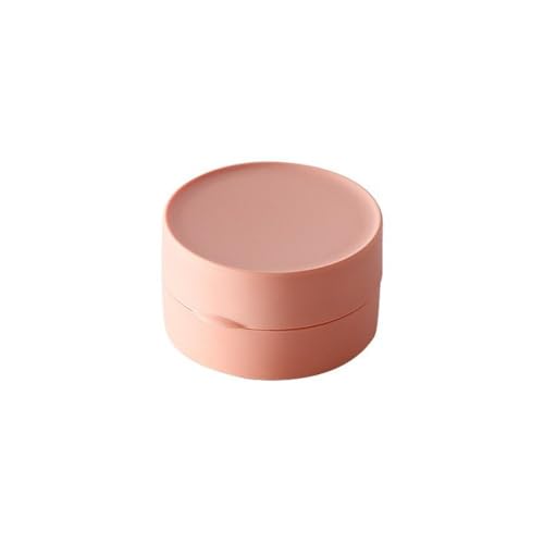 Boîte à savon de voyage, porte-savon portable multifonctionnel, boîte scellée et ronde (8 x 8 x 4,5 cm, rose)
