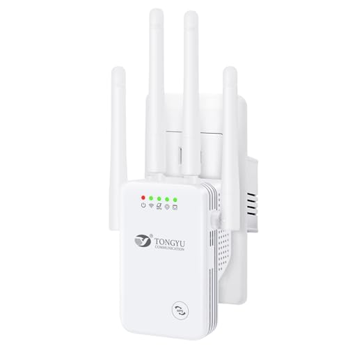 Tongyu 300Mbps WiFi Repeater/Extender Signal Booster for Home and Outdoor,Full Coverage 5000 sq.ft and 35 Devices WiFi Range Extender,with Repeater,Ap,Router 3-in-1 Function