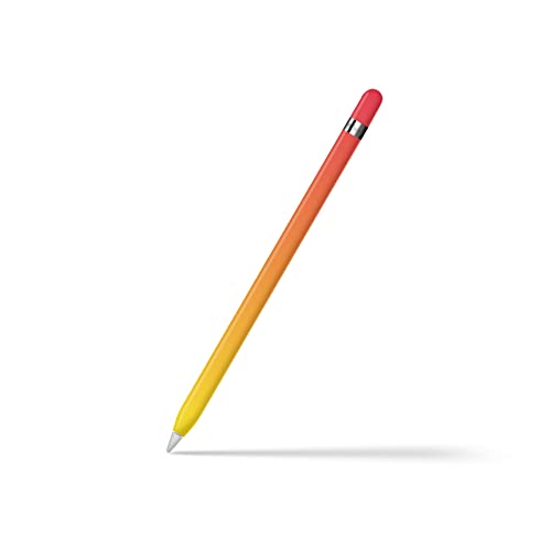 Image of TACKY DESIGN Gradient Color Skin Compatible with Apple Pencil Skin- Vinyl 3m, Classic Color Blocking Pencil Sticker, Apple Pencil Cover Full wrap (1st Generation, Red Yellow)