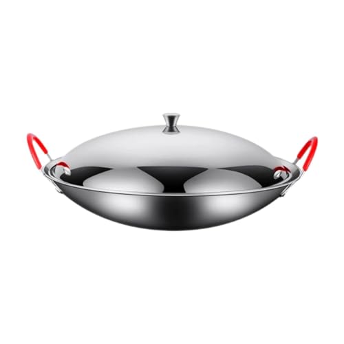 Wok de acero inoxidable con tapa, 10 pulgadas miniatura 1