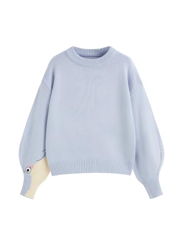 Image of CIDER Women's Goose Graphic Sweater Cute Knit Chunky Cropped Sweater Pullover Tops