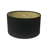 Royal Designs, Inc. Shallow Oval Hardback Lamp Shade, HB-611-12BLK/GL, Black, (10 x 6) x (12 x 7.5) x 7