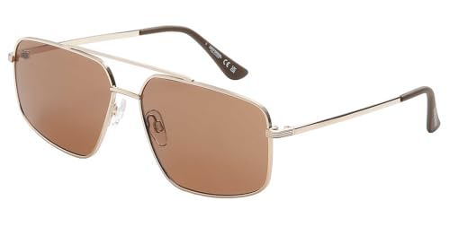 Harley-Davidson Oversized Square Navigator Framed Sunglasses, Shiny Gold Color
