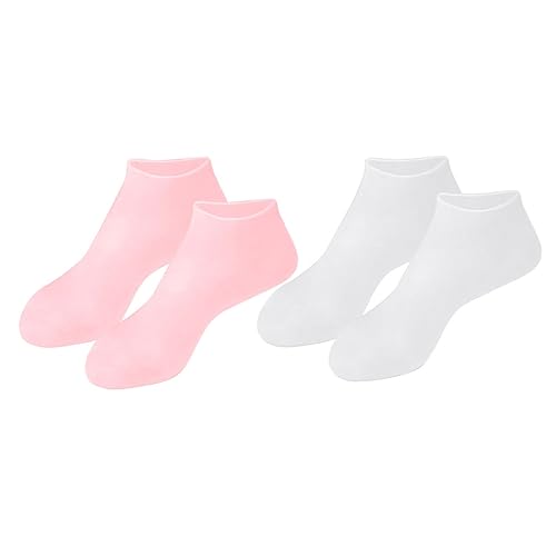 Beaupretty 2Pares Calcetines Hidratantes Seco para Dama de Calcetines Exfoliantes y de Talón para Pies Secos y Agrietados Talla Suavizante y Reutilizables