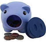 Piggy Banks (Coin Holder) (Unbreakable/Shatterproof) (Plastic Pigs for Storing Money, Coins, Miz)(Shatter Proof)(Multiple Colors)(3 Pigs Per Pack)(Purple, Green, Blue)