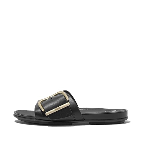 Image of FitFlop Gracie Maxi-Buckle Leather Slides