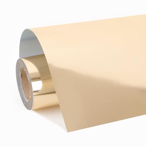 Image of FUNKAKA Heat Transfer Vinyl PU Soft Gold HTV Rolls, 12 inch x 9ft