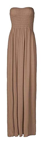 Forever Women's Plus Size Plain Boobtube Elasticated Sheering Maxi Dress