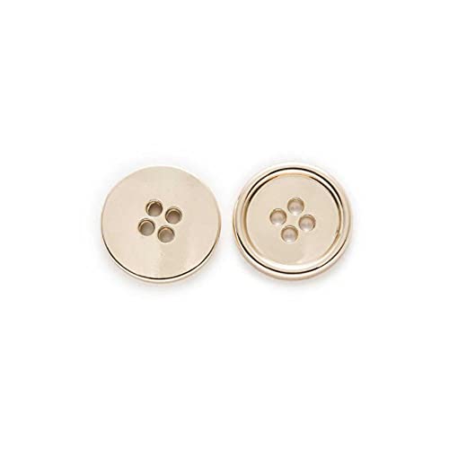 10 PCS Metal Buttons Suit Shirts Coats Sewing Round Retro 4-Hole Buttons for Clothes Decoration Handmaking (Golden, 20mm)