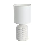 EGLO Tischlampe Bellariva, Keramik Tischleuchte, Nachttischlampe beige