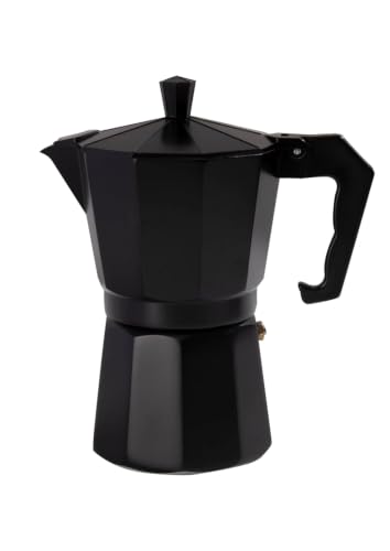 Doppio Coffee Pot Classic Aluminum Moka Pot (6-Cup Black)